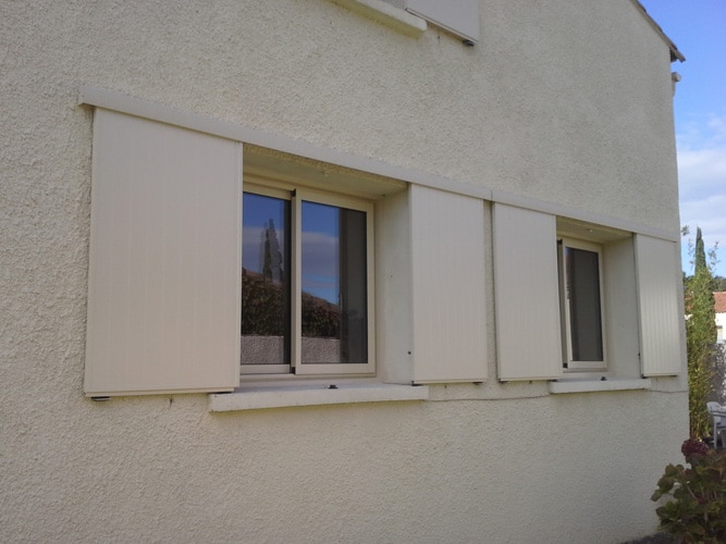 volet coulissant alu beige